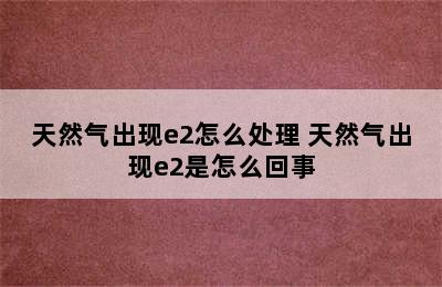 天然气出现e2怎么处理 天然气出现e2是怎么回事